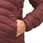 donsjack Optimum Hoody nylon dames bordeaux maat S