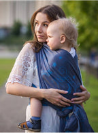 draagdoek Jacquard katoen blauw