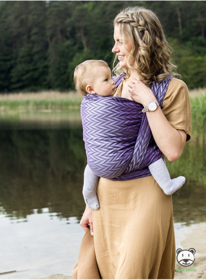 draagdoek Sling Herringbone Purple katoen paars maat 6