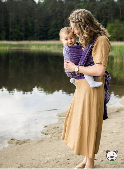 draagdoek Sling Herringbone Purple katoen paars maat 5