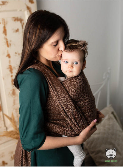 draagdoek Sling Little Hearts Coffee katoen bruin maat 4
