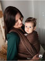 draagdoek Sling Little Hearts Coffee katoen bruin maat 5