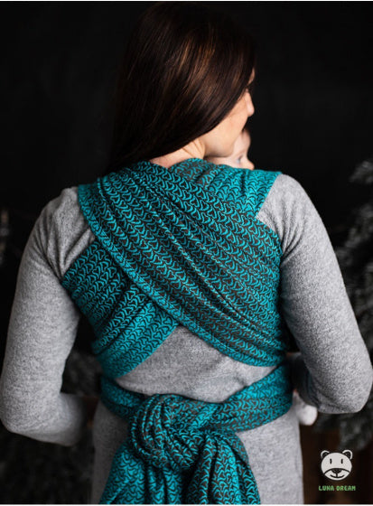 draagdoek Sling Little Hearts katoen turquoise maat 4
