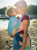 draagdoek Sling Little Hearts Rainbow katoen maat 6