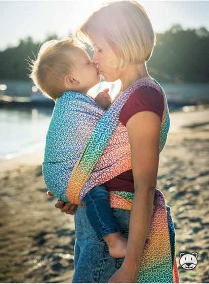 draagdoek Sling Little Hearts Rainbow katoen maat 6