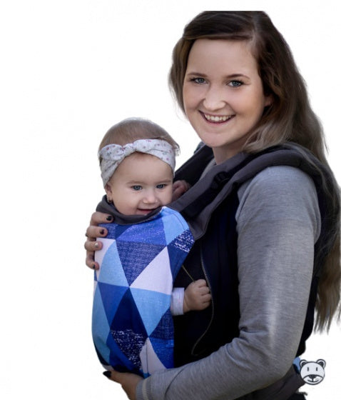 draagzak Grow Up Big Blue Triangles katoen blauw/wit