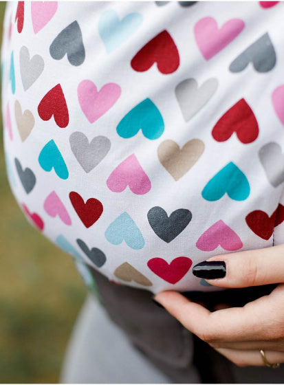 draagzak Grow Up Magic Hearts wit/roze/grijs