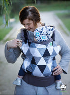 draagzak Standard Big Grey Triangles katoen grijs/wit