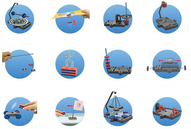 speelset Stem Magnet Science junior grijs/blauw 13-delig