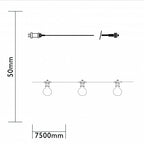 feestverlichting Honolulu 10-lamps led wit 7,5 meter