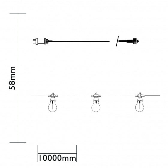 feestverlichting Maui 10-lamps led 10 meter