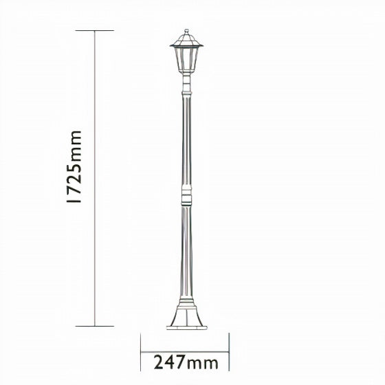 padverlichting Orlando 20 x 156 cm aluminium zwart