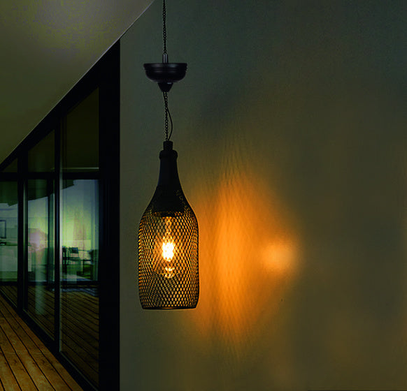 hanglamp Flamenco solar 11 x 32 cm staal zwart