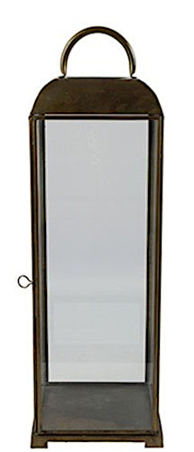 Luxury label Windlicht Viktor 17 x 56 cm staal roestbruin