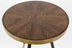 bijzettafel Denise 44 x 45 cm hout/staal bruin/zwart/goud