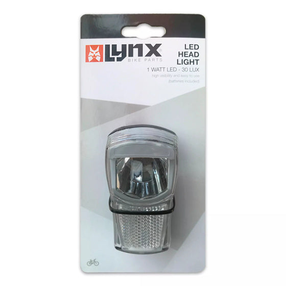 Lynx City koplamp batterij 30 lux led zwart