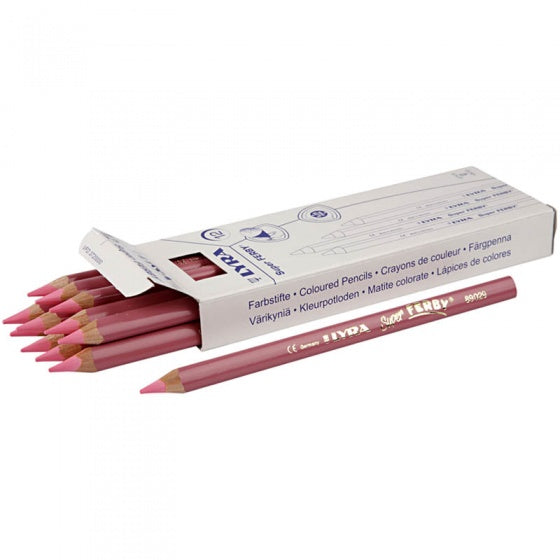 Super Ferby kleurpotloden roze 12 stuks