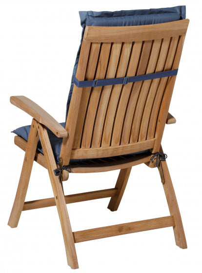 tuinstoelkussen Basic 123 x 50 x 7 cm polykatoen blauw
