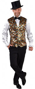 gilet Stars heren polyester zwart/goud maat XL/XXL
