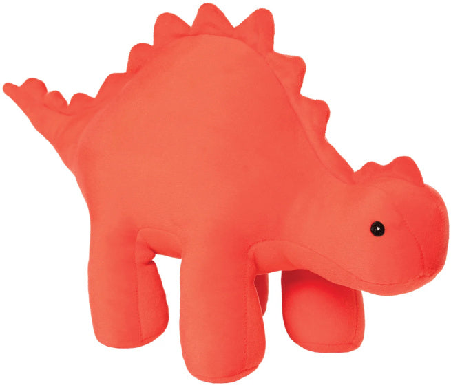 knuffel Velveteen Dino Gummy Stegosaurus koraalrood