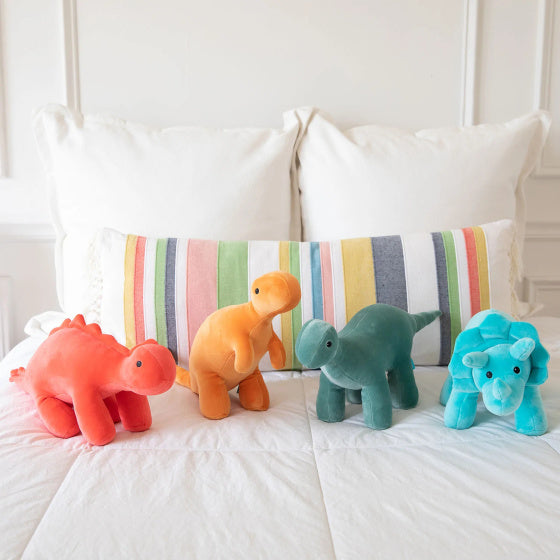 knuffel Velveteen Dino Gummy Stegosaurus koraalrood