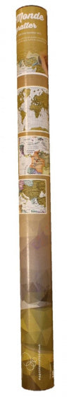 wereldkaart kras 84 x 59 cm papier (Frans)