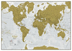 wereldkaart kras 84 x 59 cm papier (Frans)