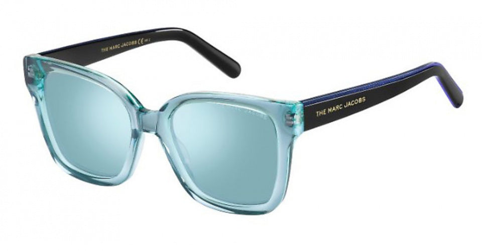 zonnebril dames rechthoekig zwart/blauw/lichtblauw