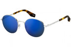 zonnebril heren rond zilver/blauw