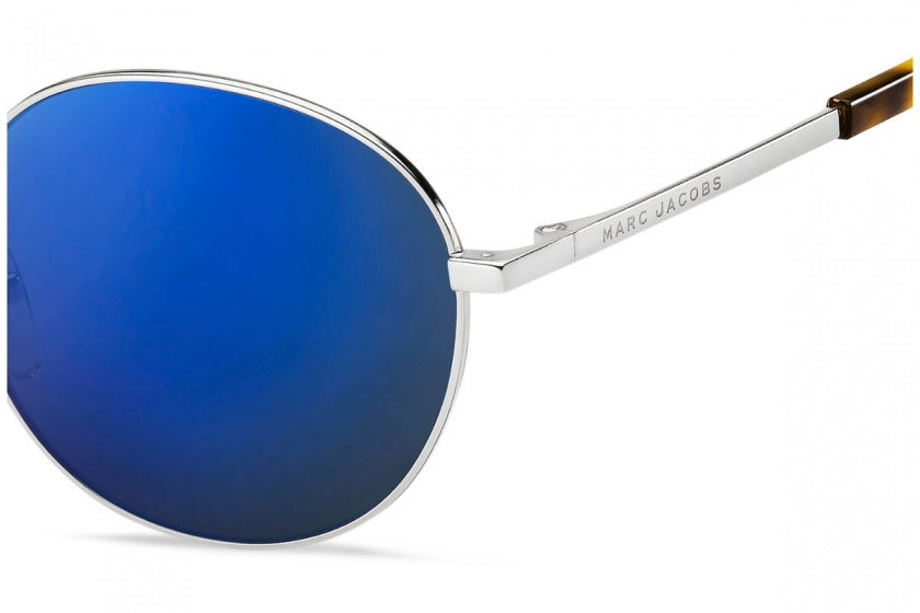 zonnebril heren rond zilver/blauw