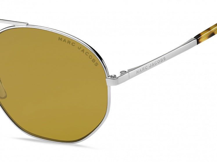 zonnebril unisex rond dubbele brug gevlamd zwart/goud