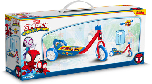 3-wiel kinderstep Spidey junior rood blauw