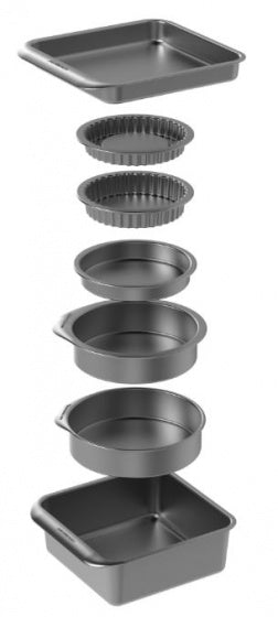 bakvormenset carbon grijs 7-delig