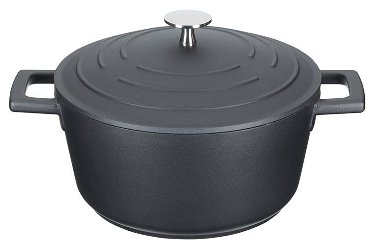 braadpan 5 liter 28 cm aluminium/RVS zwart