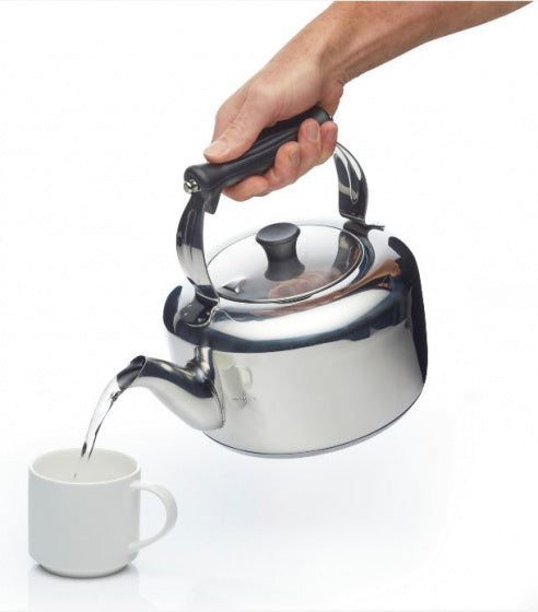 fluitketel 2 liter RVS zilver/zwart