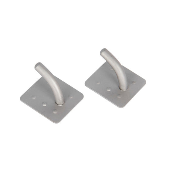 Masterclass Handdoekhaak ovaal 4 x 3 cm RVS grijs 2 stuks