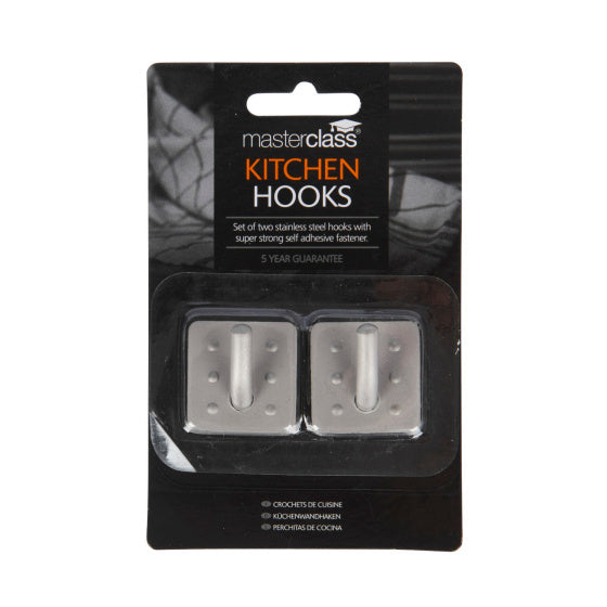 Masterclass Handdoekhaak vierkant 3 x 6 cm RVS grijs 2 stuks