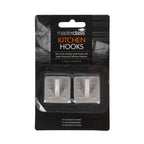 Masterclass Handdoekhaak vierkant 3 x 6 cm RVS grijs 2 stuks