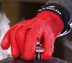 ovenhandschoen 37 x 19 cm siliconen rood/zwart