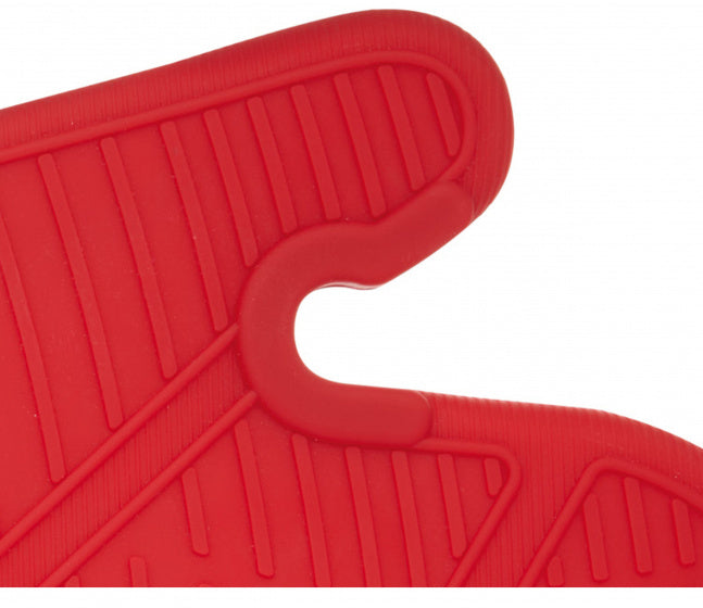 ovenwant 37 x 19 cm siliconen/katoen rood/zwart