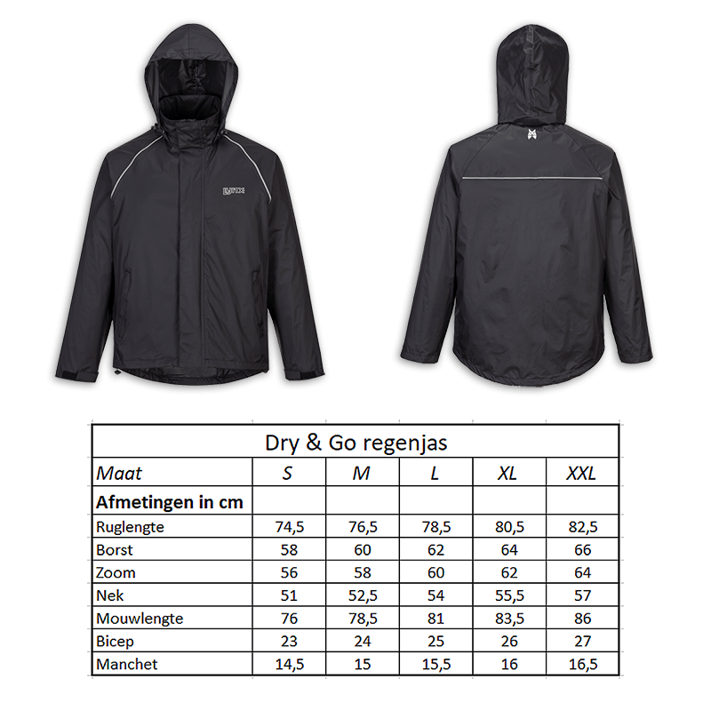 Regenjas Dry Go maat S