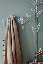 muurhaak Twig 24 x 20 cm staal wit