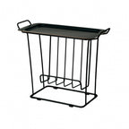 organizer met dienblad 62 x 26 cm staal zwart 2-delig