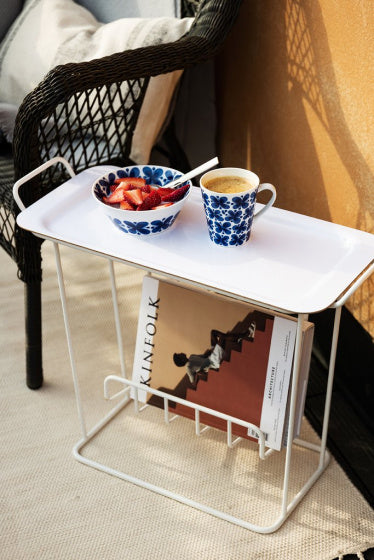 organizer met los dienblad 62 x 26 cm staal wit 2-delig