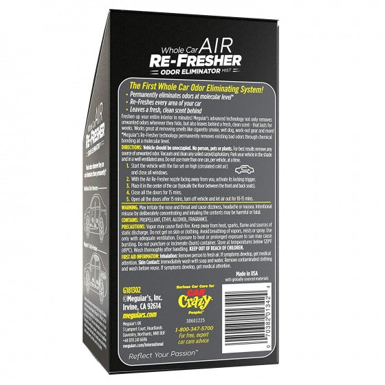 Meguiar's air re-fresher - black chrome auto luchtverfrisser - 59ml