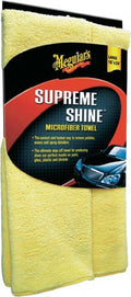 Meguiar's supreme shine microfiber - auto schoonmaakdoek - 16x32 cm - polyester - geel