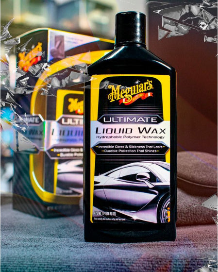 Meguiar's meguiar’s ultimate liquid wax 473ml set – 3-delige autowax set – spiegelglans reflectie – inclusief applicator microvezeldoek