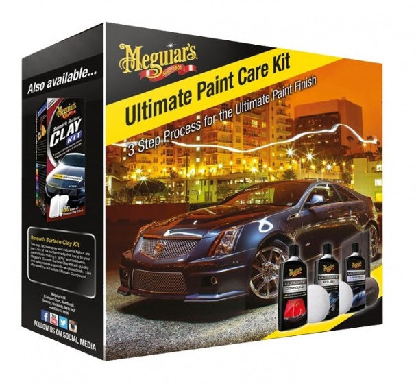 Meguiar's meguiar’s ultimate paint care kit – 3-stappen lakherstel set – inclusief compound, polish liquid wax – spiegelglans hydrofobische bescherming