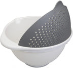 vergiet/kom 2-in-1 25 cm 3,5 liter PP wit/grijs