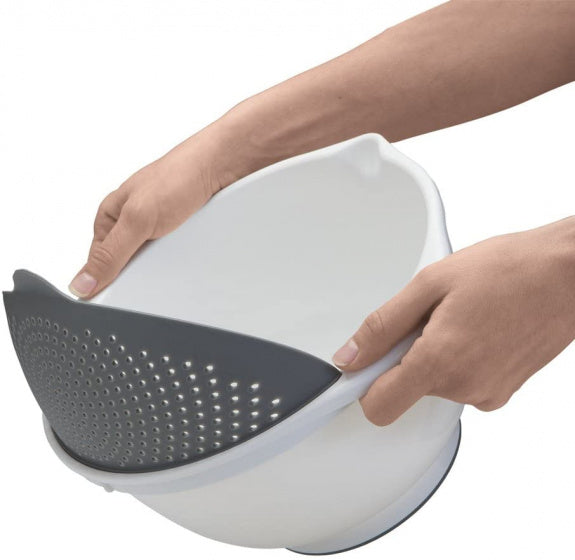 vergiet/kom 2-in-1 25 cm 3,5 liter PP wit/grijs
